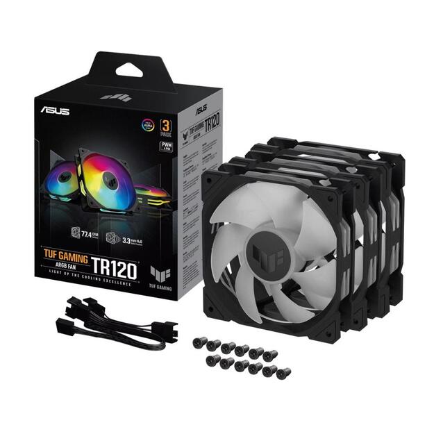 CASE FAN 120MM ARGB BLACK 3IN1/TUF GAMING TR120-1 ARGB ASUS