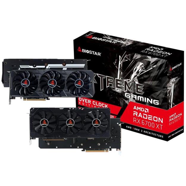 Graphics Card|BIOSTAR|AMD Radeon RX 6700 XT|12 GB|GDDR6|192 bit|PCIE 4.0 16x|Triple slot Fansink|1xHDMI|3xDisplayPort|VA67S6TML9