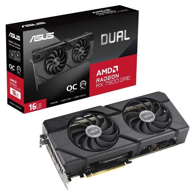 Graphics Card|ASUS|AMD Radeon RX 7900 GRE|16 GB|GDDR6|256 bit|PCIE 4.0 16x|Two and Half Slot Fansink|1xHDMI|3xDisplayPort|DUAL-RX7900GRE-O16G