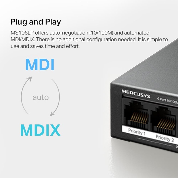 NET SWITCH 6PORT 10/100M/MS106LP MERCUSYS