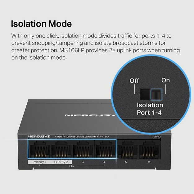 NET SWITCH 6PORT 10/100M/MS106LP MERCUSYS
