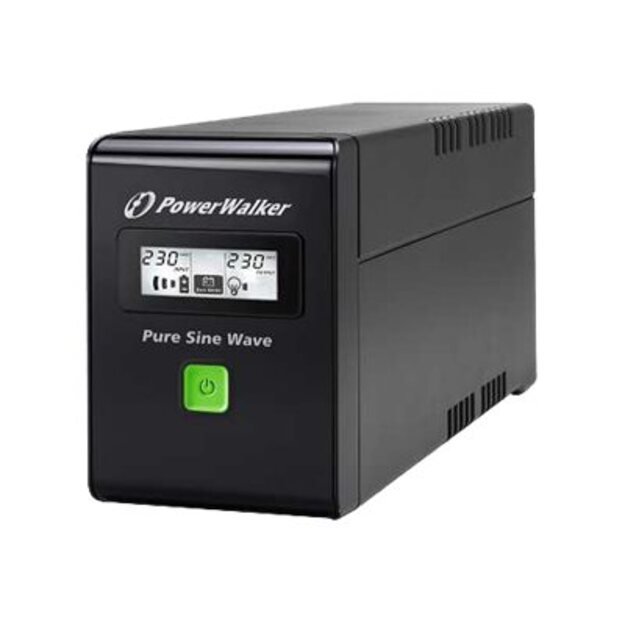 POWERWALKER VI 600 SW IEC UPS Line-Interactive 600VA 3x IEC C13 PURE SINE RJ11/RJ45 USB LCD