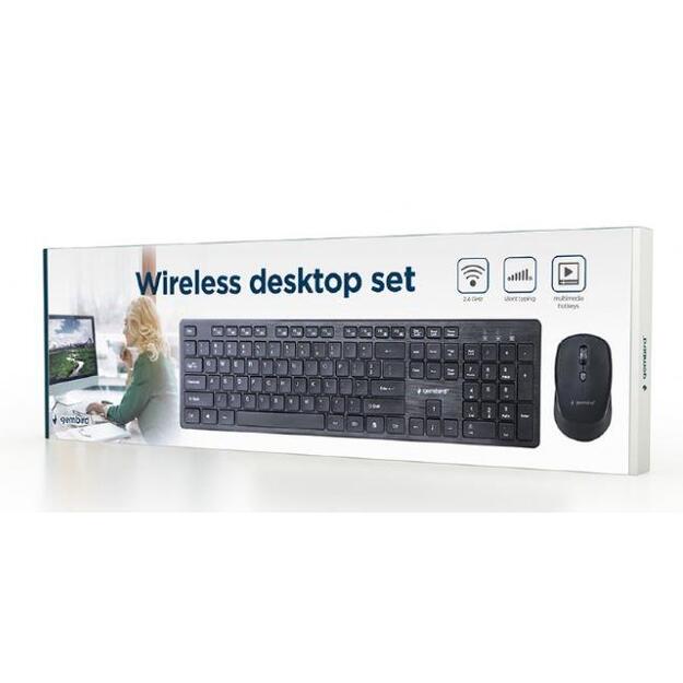 KEYBOARD +MOUSE WRL ENG/DESKTOP BK KBS-WCH-04 GEMBIRD