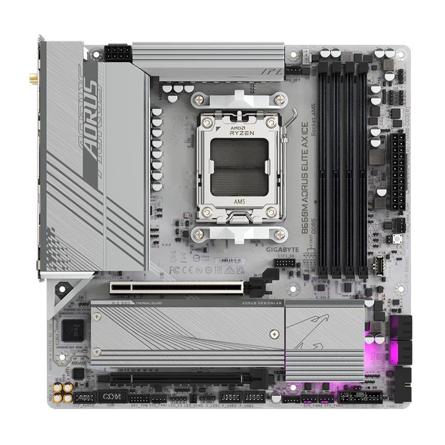 Mainboard|GIGABYTE|AMD B650|SAM5|Micro-ATX|Memory DDR5|Memory slots 4|1xPCI-Express 4.0 4x|1xPCI-Express 4.0 16x|2xM.2|1xHDMI|1xDisplayPort|4xUSB 2.0|7xUSB 3.2|1xUSB-C|1xOptical S/PDIF|1xRJ45|2xAudio port|B650MAELITEAXICE1.1