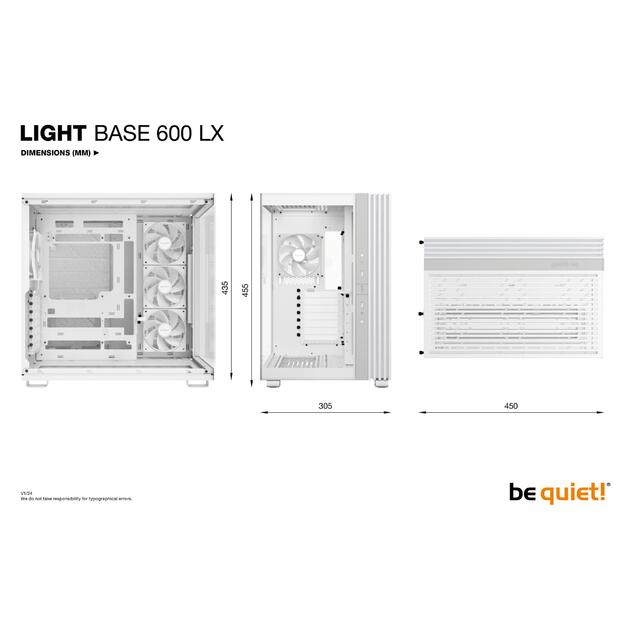 Case|BE QUIET|LIGHT BASE 600 LX|Tower|ATX|MicroATX|MiniITX|Colour White|BGW68 15