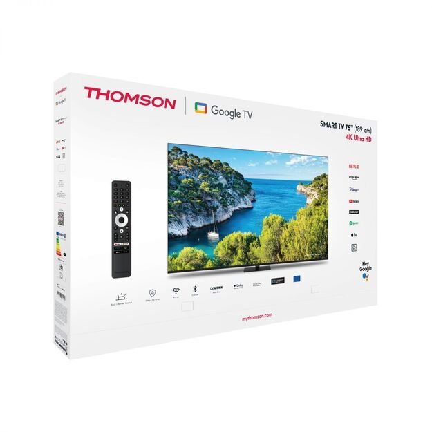 TV Set|THOMSON|75 |4K/Smart|3840x2160|Wireless LAN|Bluetooth|Google TV|Black|75UG5C14 11
