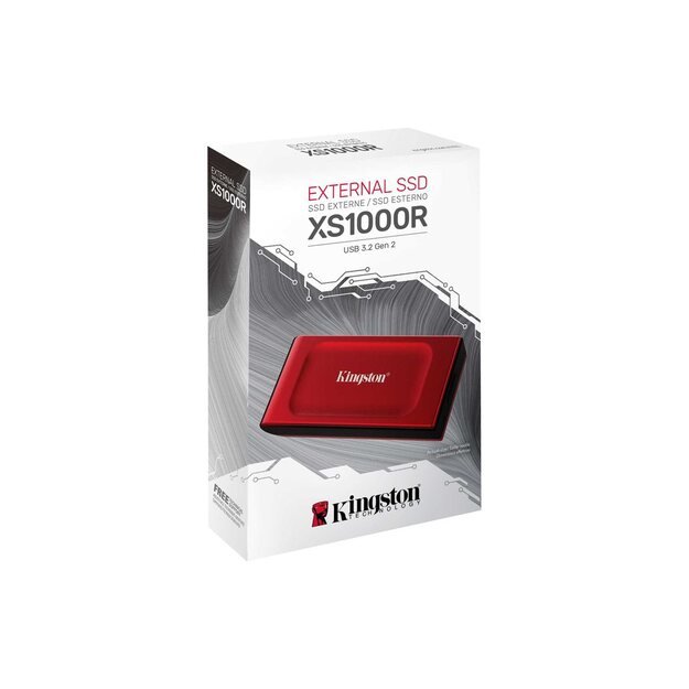 KINGSTON XS1000R 2TB SSD Pocket-Sized USB 3.2 Gen 2 External Solid State Drive Red 4