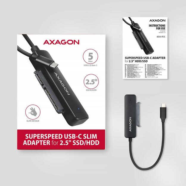 SSD ACC ADAPTER USB-C/SATA/5GBPS 0.2M ADSA-FP2C AXAGON 2