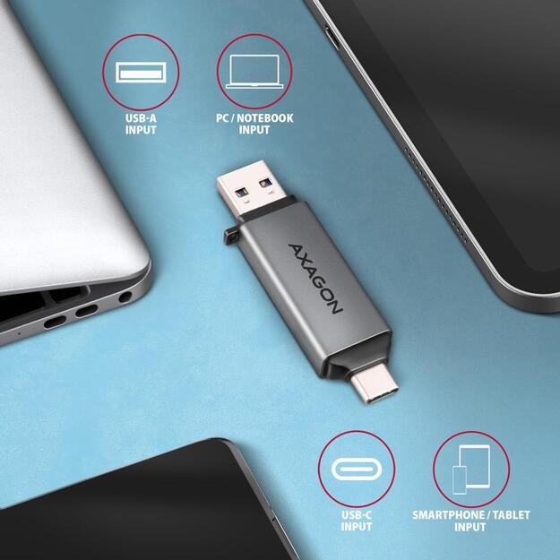 CARD READER USB-C+USB3.2 2SLOT/SD/MICROSD CRE-DAC AXAGON 4