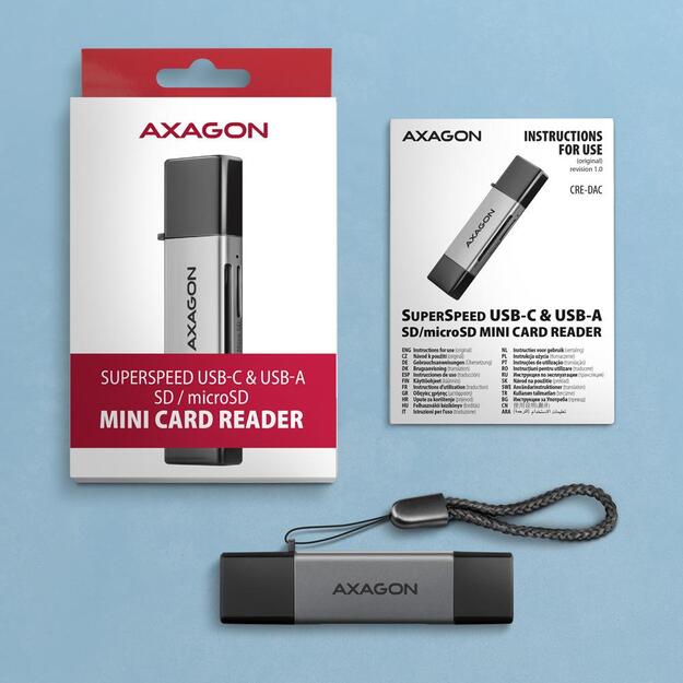 CARD READER USB-C+USB3.2 2SLOT/SD/MICROSD CRE-DAC AXAGON 7