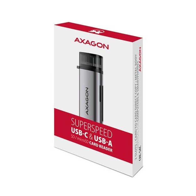 CARD READER USB-C+USB3.2 2SLOT/SD/MICROSD CRE-SAC AXAGON