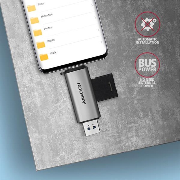 CARD READER USB-C+USB3.2 2SLOT/SD/MICROSD CRE-SAC AXAGON