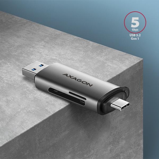 CARD READER USB-C+USB3.2 2SLOT/SD/MICROSD CRE-SAC AXAGON