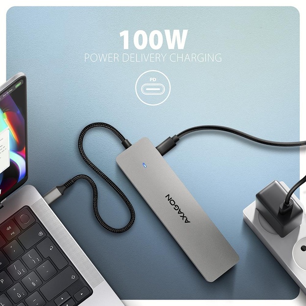 I/O HUB USB-C 7IN1 DUAL 4K/0.15M HMC-7HX2 AXAGON