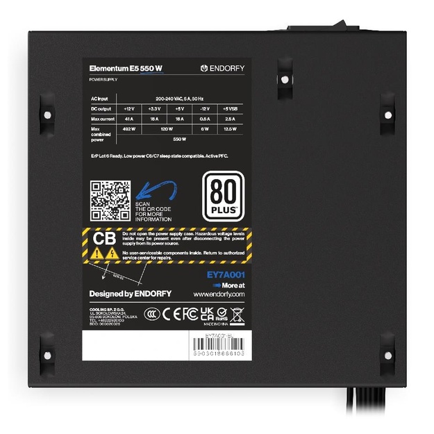 CASE PSU ATX 550W/ELEMENTUM E5 EY7A001 ENDORFY