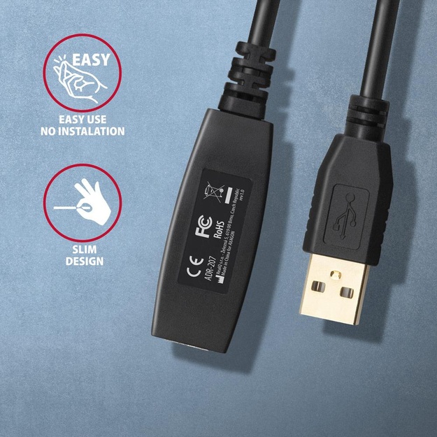 CABLE USB2.0 A-M/A-F ACTIVE/7M ADR-207 AXAGON
