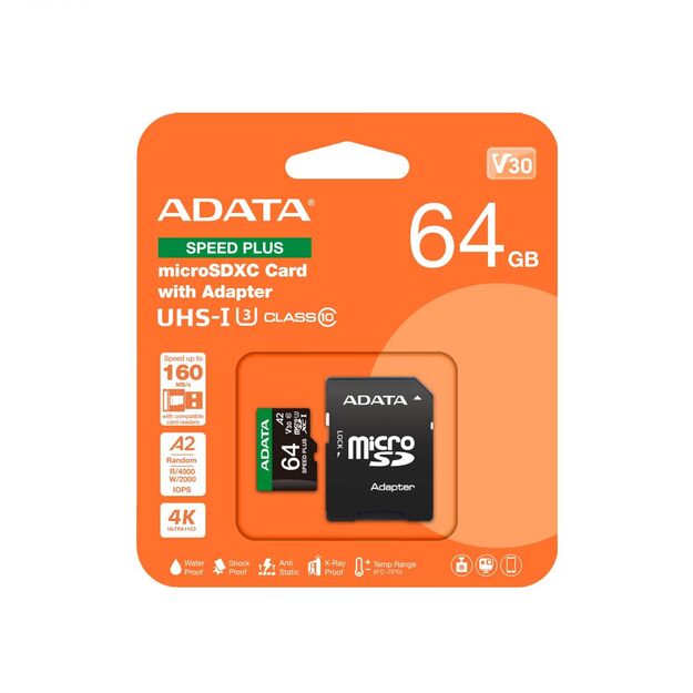 MEMORY MICRO SDXC 64GB UHS-I/UD64GUI3V30A2SP-RA1 ADATA 2