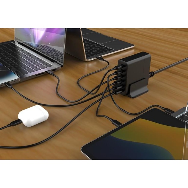 CHARGER USB UNIVERSAL 6P 75W/TA-UC-2A4C-PD75-01-BK GEMBIRD