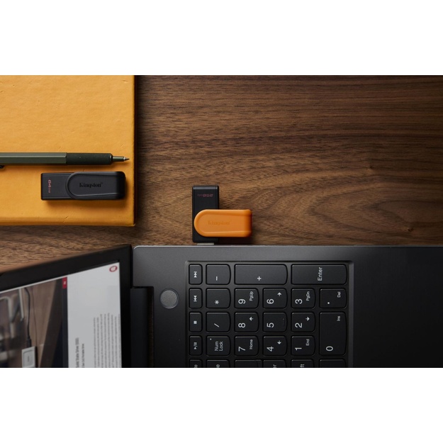 KINGSTON 256GB Portable USB 3.2 Gen 1 DataTraveler Exodia S Black/Orange
