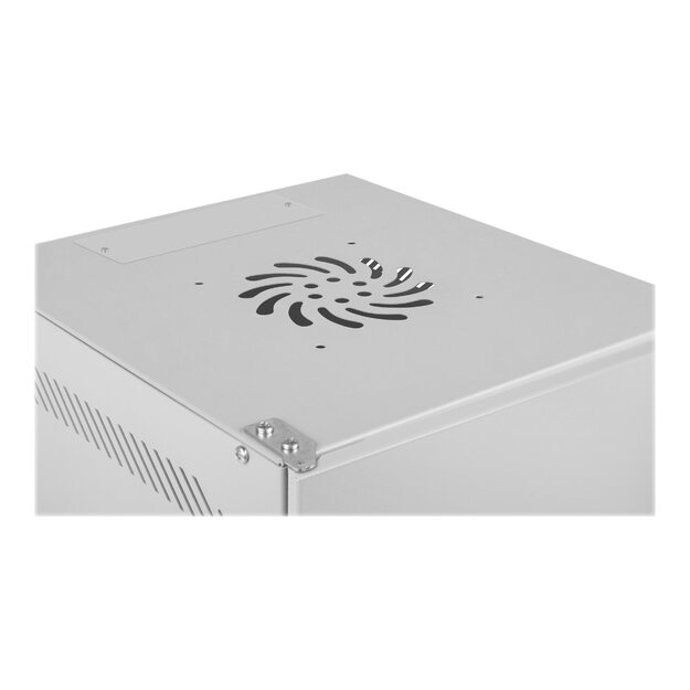 LANBERG Rack cabinet 10inch wall mount 9U 280x310 grey with metal door flat pack 1