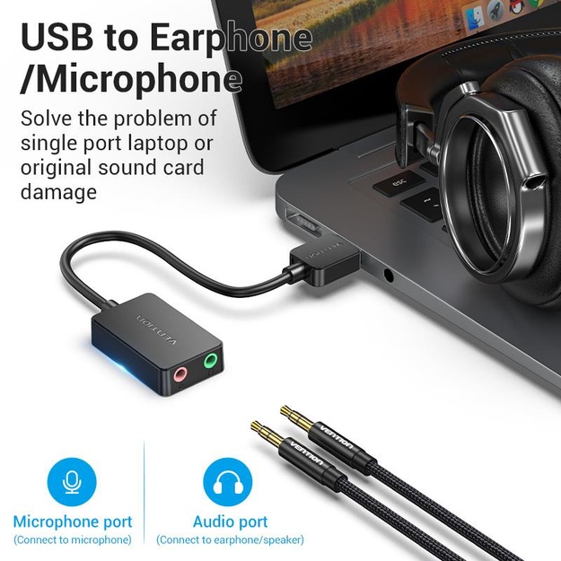 SOUND CARD USB 2-PORT/0.15M CDYB0 VENTION