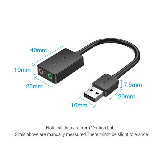 SOUND CARD USB 2-PORT/0.15M CDYB0 VENTION