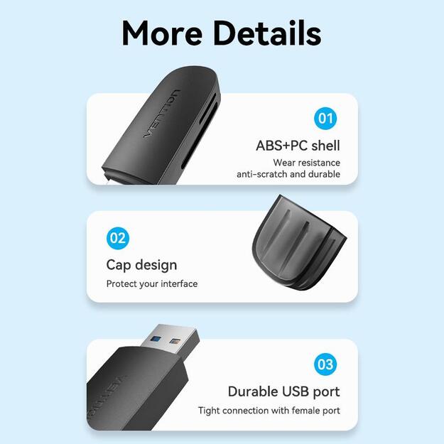 CARD READER USB3.0/SD/TF CLGB0 VENTION 8
