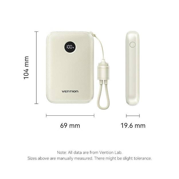 POWER BANK USB 10000MAH 22.5W/BLACK FKAB0-C VENTION