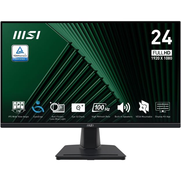 LCD Monitor|MSI|PRO MP245G|23.8 |Business|Panel IPS|1920x1080|16:9|100 Hz|1 ms|Speakers|PROMP245G 28