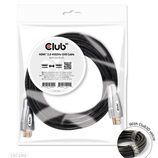 CABLE HDMI TO HDMI 5M/M/M CAC-2312 CLUB3D 1