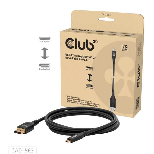 CABLE USB-C TO DP 2M/M/M CAC-1563 CLUB3D