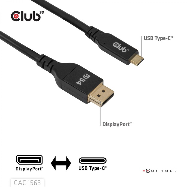 CABLE USB-C TO DP 2M/M/M CAC-1563 CLUB3D