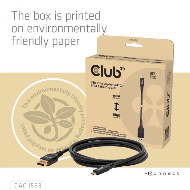 CABLE USB-C TO DP 2M/M/M CAC-1563 CLUB3D