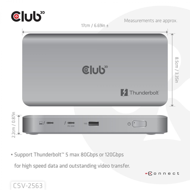 I/O HUB THUNDERBOLT 5IN1/180W CSV-2563 CLUB3D
