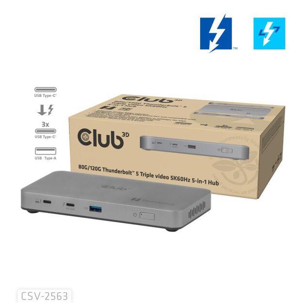 I/O HUB THUNDERBOLT 5IN1/180W CSV-2563 CLUB3D 1