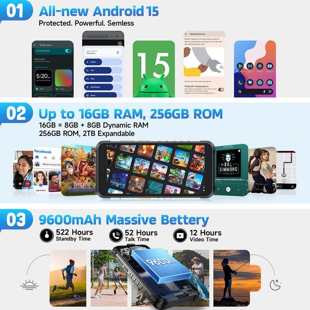 MOBILE PHONE RUGKING/8/256GB ULEFONE 9