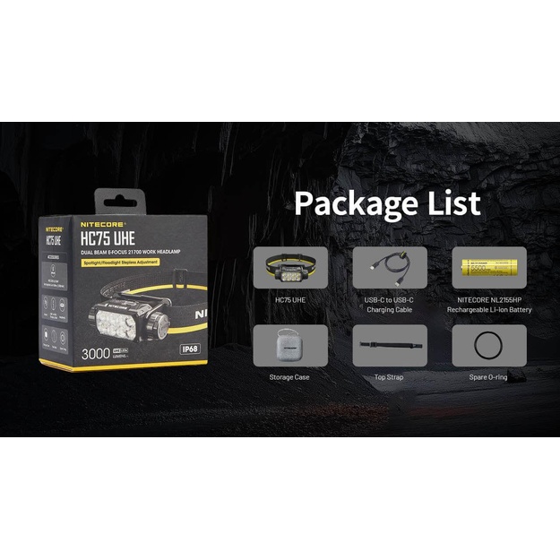 HEADLAMP H SERIES 3000 LUMENS/HC75 UHE NITECORE