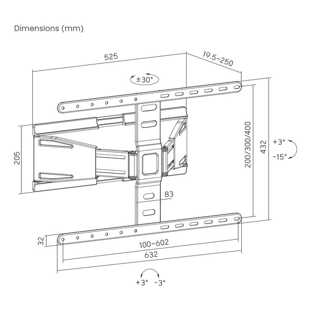 TV SET ACC WALL MOUNT 43-90 /WM-90ST-02 GEMBIRD