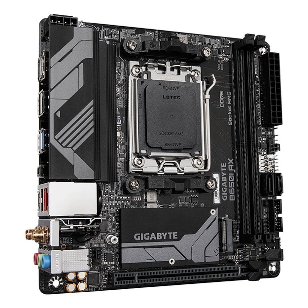 Mainboard|GIGABYTE|AMD B650|Socket AM5|mini ITX|RAM DDR5-SDRAM|2xSlots|Wi-Fi Yes|Bluetooth Yes|1xNumber of M.2 (M) slots|B650IAX1.2