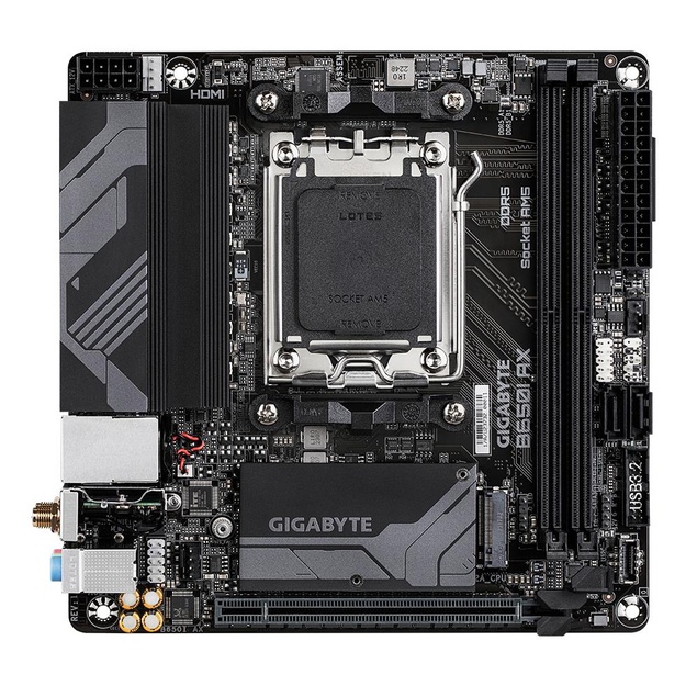 Mainboard|GIGABYTE|AMD B650|Socket AM5|mini ITX|RAM DDR5-SDRAM|2xSlots|Wi-Fi Yes|Bluetooth Yes|1xNumber of M.2 (M) slots|B650IAX1.2