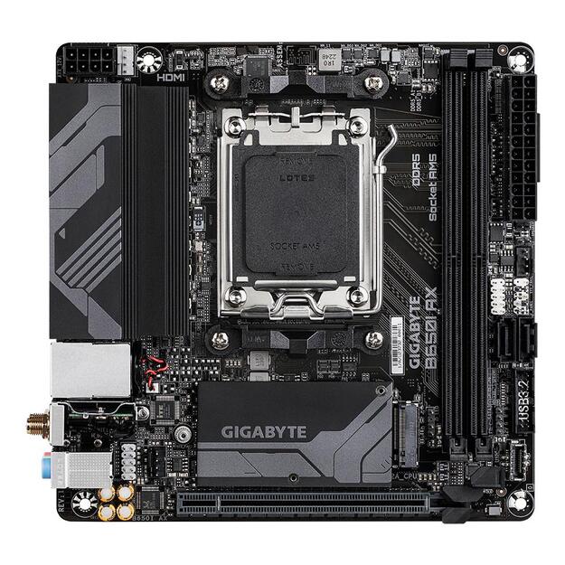 Mainboard|GIGABYTE|AMD B650|Socket AM5|mini ITX|RAM DDR5-SDRAM|2xSlots|Wi-Fi Yes|Bluetooth Yes|1xNumber of M.2 (M) slots|B650IAX1.2 1