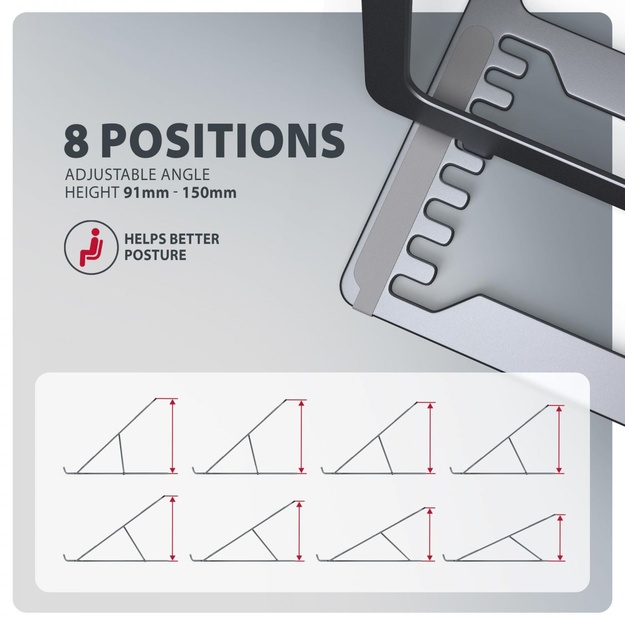 NB ACC STAND 10 -17.3 /ALUMINUM GREY STND-LAG AXAGON