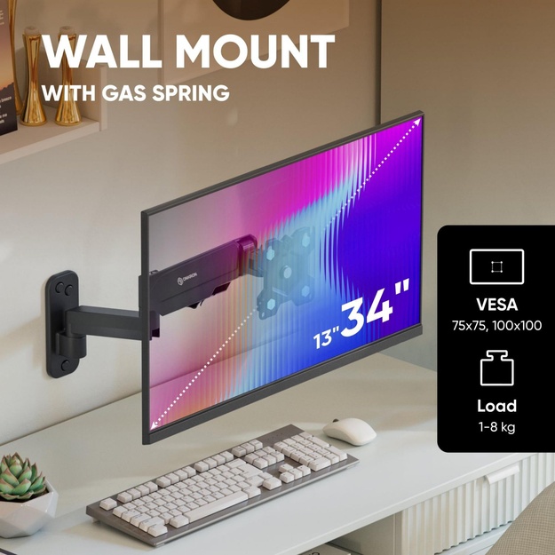 TV SET ACC WALL MOUNT /13-34 /BLACK G150-B ONKRON