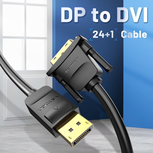 CABLE DP TO DVI 1M/BLACK HAFBF VENTION