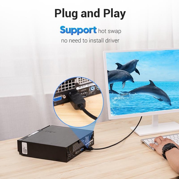 CABLE DP TO DVI 1M/BLACK HAFBF VENTION