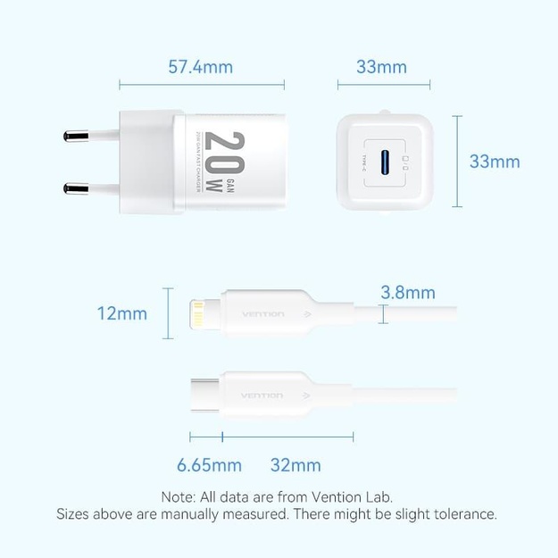 MOBILE CHARGER WALL USB-C/20W TZ-FEPW0-EU-02 VENTION
