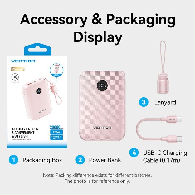 POWER BANK USB 20000MAH 22.5W/BLUE FKBL0-C VENTION