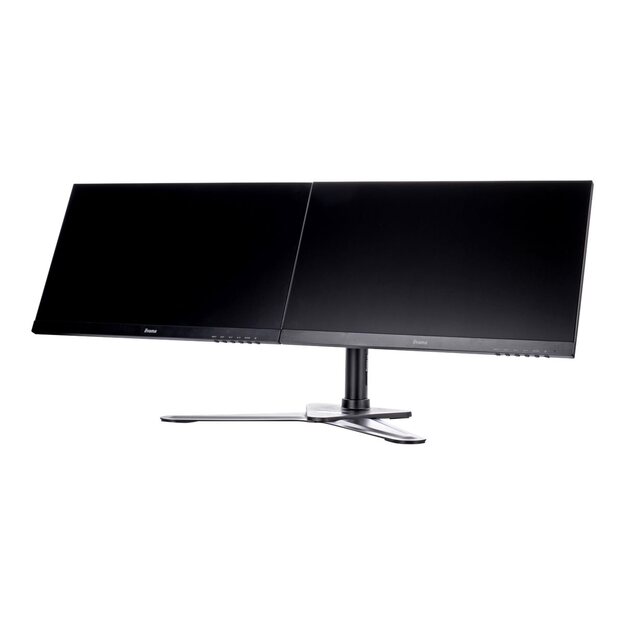 IIYAMA DS1002D-B1 Dual-Monitor table bracket with foot for Displays 10-30Zoll VESA 75x75 mm oder 100x100 mm weight 10kg (P)
