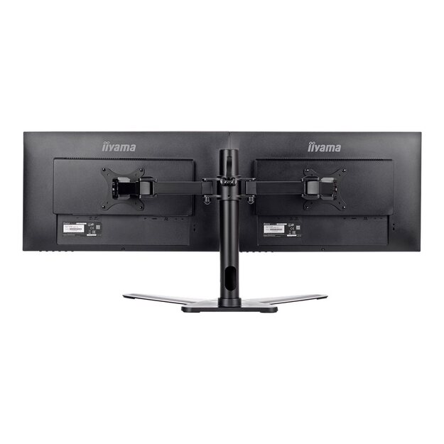 IIYAMA DS1002D-B1 Dual-Monitor table bracket with foot for Displays 10-30Zoll VESA 75x75 mm oder 100x100 mm weight 10kg (P)
