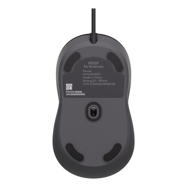 MOUSE USB OPTICAL M520/GRAPHITE 910-007511 LOGITECH
